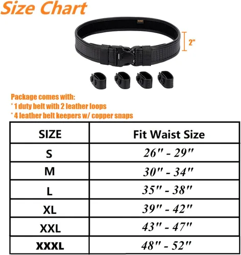 Vista 7 de TACNEX Cinturón de Servicio de Tejido de Canasta de 2" con Forro de Gancho 4 Sujetadores Cinturón Interior Reversible de 1.5" para Policía