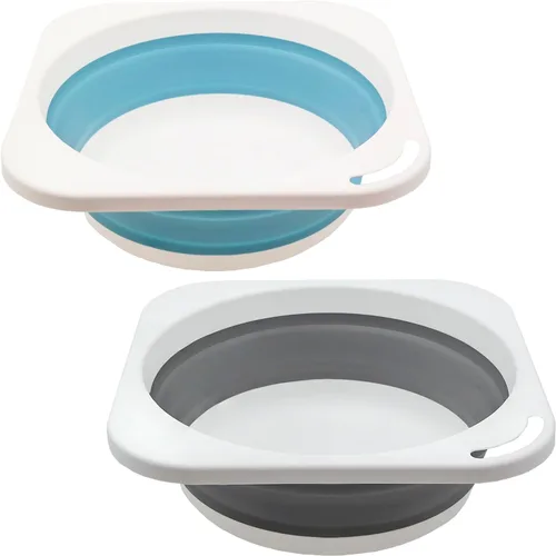 Vista 8 de Lavabo de plástico plegable de 5 litros (1.4 galones), bandeja de cocina, bañera pequeña con floding, cubo de plástico que ahorra espacio