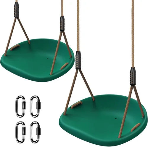 Vista 13 de BeneLabel Asiento de columpio resistente con cuerda ajustable, asientos de columpio de plástico para niños, asiento de columpio negro de repuesto