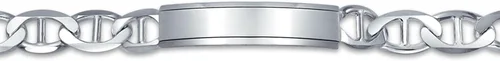 Vista 3 de Personalizable calibre 25O pesado Soild para hombre Mariner Marina Anchor Link Indenifcatiom nombre ID pulsera para hombres plata de ley 925 hecha
