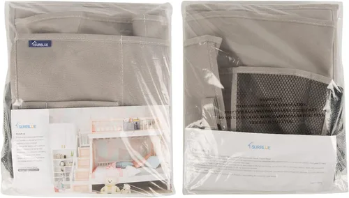 Vista 7 de Surblue Organizador de cama colgante para mesita de noche, bolsa de almacenamiento con bolsillo para literas y camas de hospital, habitaciones