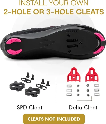 Vista 4 de Tommaso Pista - Tenis para bicicleta de carretera para mujer compatible con Dual Cleat