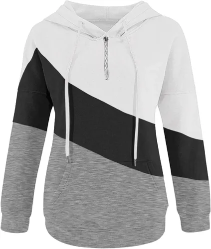 Vista 4 de Sudaderas con capucha para mujer, con cuello de botón, sin botones, con cordón, manga larga, lindas, ropa para adolescentes y niñas