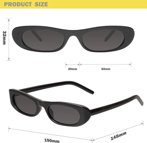 Vista 5 de mosanana Gafas de sol alargadas y estrechas de ojo de gato para mujer MS52357