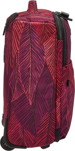 Vista 3 de Vera Bradley Maleta plegable Softside para mujer, Hojas De Plátano Fucsia, Maleta plegable con ruedas Softside