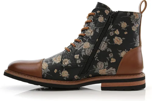 Vista 4 de Polar Fox Brooke MPX806061 - Botas Chukka de lana y cuero con cordones y cierre de cremallera