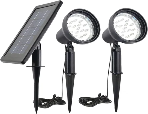 Vista 11 de SUNLONG Focos solares para exteriores, impermeables, brillantes, luz de pared LED, luz de inundación de seguridad, alimentada por energía solar