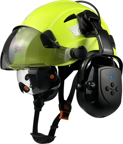 Vista 10 de Casco de seguridad SAFEBUILDER con visera, orejeras Bluetooth SNR 26dB, sombrero duro con viseras, orejeras montadas, sombreros duros ventilados