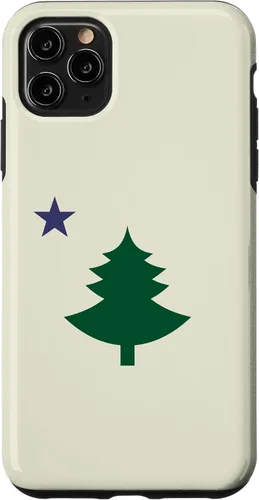 Vista 13 de Original Old Maine State Flag 1901 Pine Tree Star Case for iPhone 17