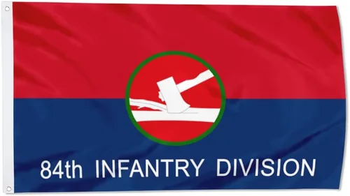 Vista 34 de Fyon Bandera militar de la 34ª división de infantería del ejército de 3 x 5 pies con 2 ojales de latón