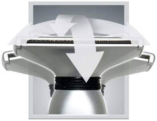 Vista 5 de Platinum Pro by MANGROOMER Nueva afeitadora de espalda con 3 cabezales flexibles de amortiguador, bisagra eléctrica, mango de alcance extremo