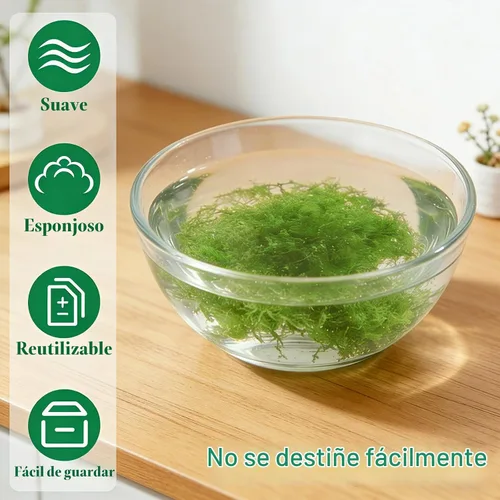 Vista 6 de Musgo verde falso – Musgo artificial para plantas de interior, imitación para manualidades, decoración de jardín de hadas de bricolaje, centros