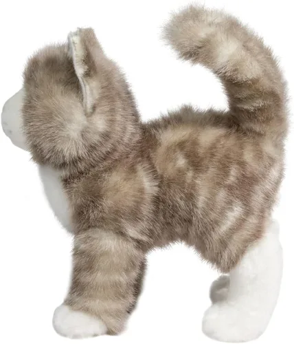 Vista 5 de Douglas Zipper - Gato atigrado gris de felpa con cremallera, animal de peluche