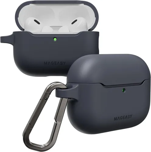 Vista 13 de MAGEASY Funda diseñada para estuche de AirPods Pro 2 - Funda protectora a prueba de golpes para AirPods Pro y Pro 2, resistente a las manchas, suave