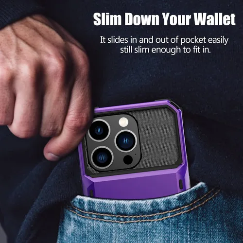 Vista 116 de Nvollnoe - Funda para iPhone 14 con tarjetero [tienda de 5 tarjetas] Negro - Almacenamiento más grande
