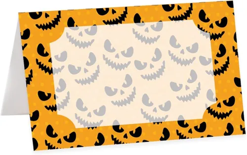 Vista 39 de Andaz Press Tarjetas de lugar con nombre de Halloween para colocar la mesa, etiquetas de alimentos en blanco para tarjetas de bufé de fiesta