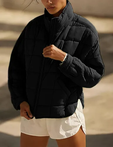 Vista 7 de Bianstore Chaqueta acolchada ligera y de gran tamaño para mujer, abrigo acolchado casual