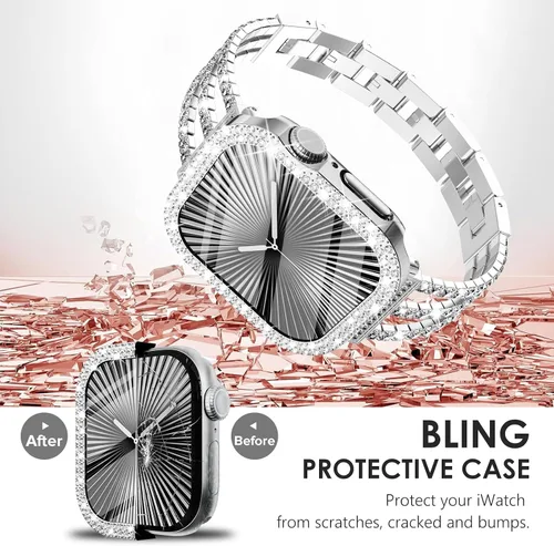 Vista 169 de Surace Bling - Carcasa con protector de pantalla para Apple Watch Series 3, 2, 1 de 1.496 pulgadas