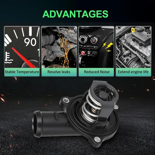 Vista 4 de SCITOO 059121111AA 059121111F Kit de carcasa de termostato de refrigerante de motor de repuesto para Audi Q7 2009-2015, para Volkswagen Touareg