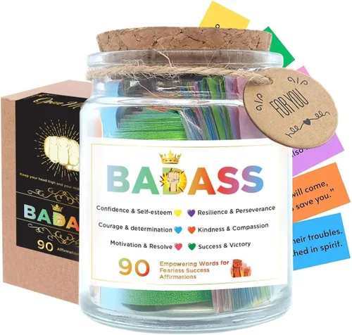 Vista 7 de Tarro de Afirmaciones Bádasis, Regalo Inspirador, Afirmaciones Diarias para Mujeres, Regalos Bádasis, Tarjetas de Afirmación Divertidas, Regalos
