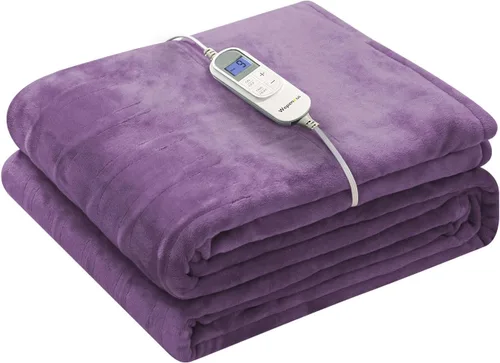 Vista 21 de Wapaneus Manta térmica eléctrica con bolsillo para los pies, con 10 niveles de calefacción y 4 ajustes de temporizador, 4 horas de apagado