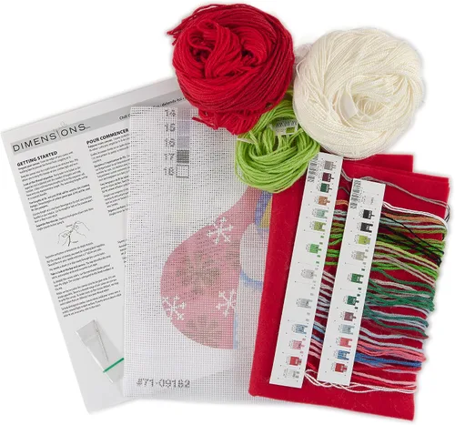Vista 3 de Dimensions 71-09162 Chill Out Kit de Calcetín de Navidad de Needlepoint Personalizable, 16" de Largo, Multicolor, 7 piezas