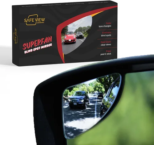 Vista 8 de Safe View Company - Espejos de punto ciego para automóviles, cambia de carril con confianza, hechos de vidrio convexo real, de larga duración, fácil