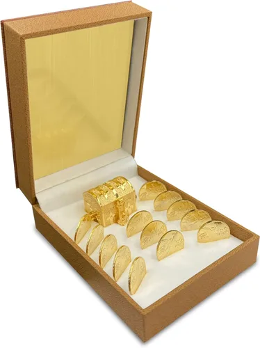 Vista 5 de Monedas de unidad de boda personalizables chapados en oro de 24 quilates con estuche, caja del tesoro, Arras Matrimoniales (Centenario)