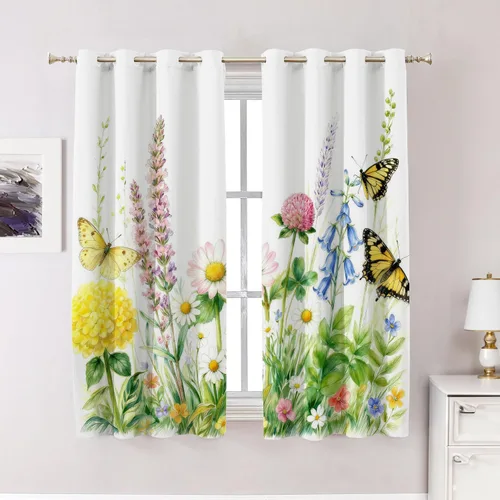 Vista 59 de Cortinas geométricas de cocina para ventanas, color negro, blanco, turquesa, cenefas opacas de poliéster multicapa para cocina, paquete de 2