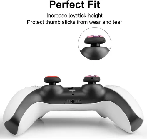 Vista 3 de Tapas de agarre para pulgar compatibles con el controlador Nintendo Switch Pro, tapas de silicona analógicas para controlador PS54, agarres
