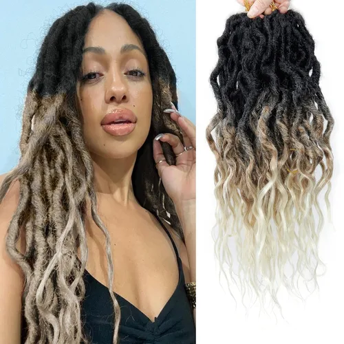 Vista 64 de Rizos de cabello sintético tejido en crochet de 16 pulgadas, 8 paquetes, Rizos de cabello tejido en crochet pre-enlazados con extremos rizados