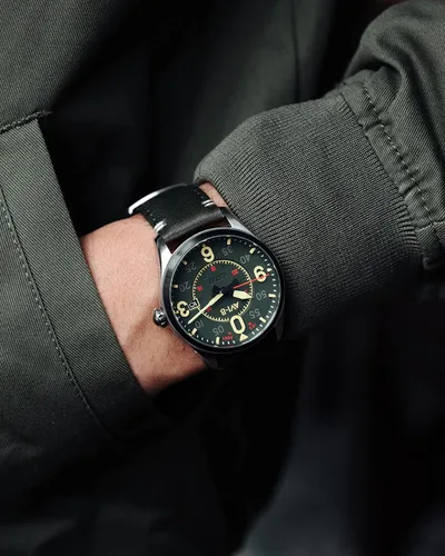 Vista 4 de AVI-8 Mens 42mm Spitfire Smith Automatic Watch with Leather Strap AV-4090