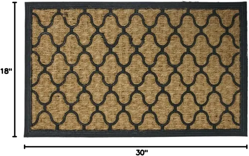 Vista 3 de Rubber-Cal Harmonious Garden Outdoor Coco - Tapete decorativo de goma para entrada, 18 x 30 pulgadas