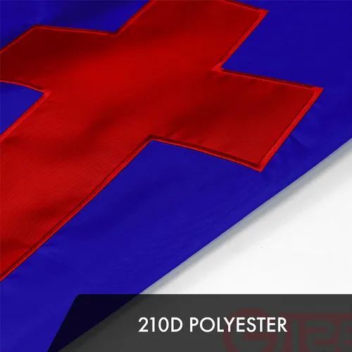 Vista 4 de G128 - Bandera Cristiana 1 x 1.5 pies Serie ToughWeave, bordada en poliéster 300D Bandera religiosa, diseño bordado, para interior/exterior