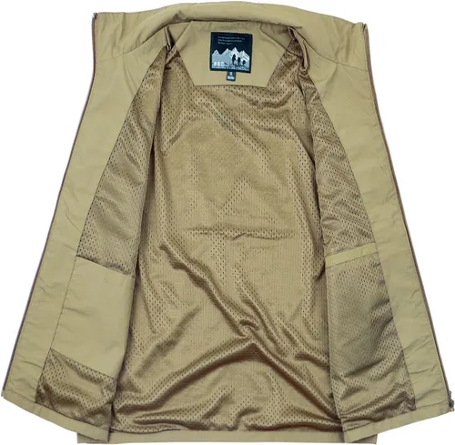 Vista 2 de Gihuo Chaleco de pesca ligero de secado rápido para hombre con múltiples bolsillos