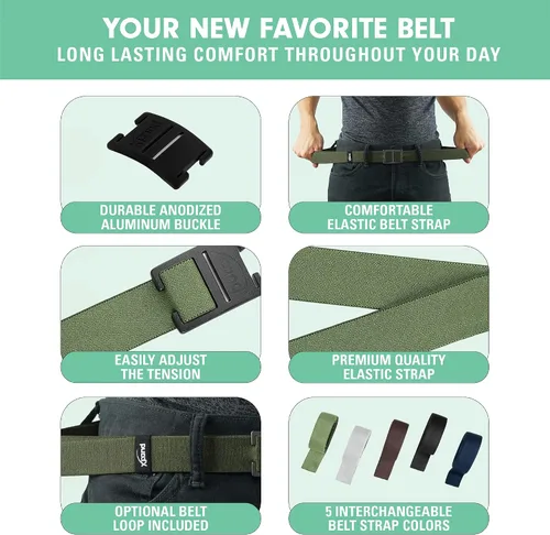 Vista 4 de Xpand Explorer Belt Cinturón elástico invisible invisible con hebilla de aluminio delgada