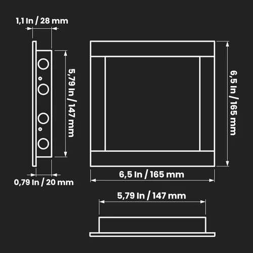 Vista 2 de Repa Market Panel de acceso de pared de 6 x 6 pulgadas para paneles de yeso, placa de plástico ABS blanco para cubrir agujeros de pared, panel