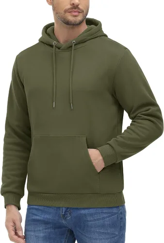 Vista 2 de TACVASEN Sudadera deportiva ligera con capucha de algodón para hombre con bolsillo canguro