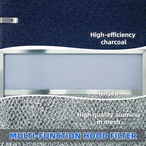 Vista 4 de BP57 - Filtro de ventilación para campana de estufa con lente de luz, filtro de grasa de escape de cocina, filtro de aire de grasa de 11 3/8