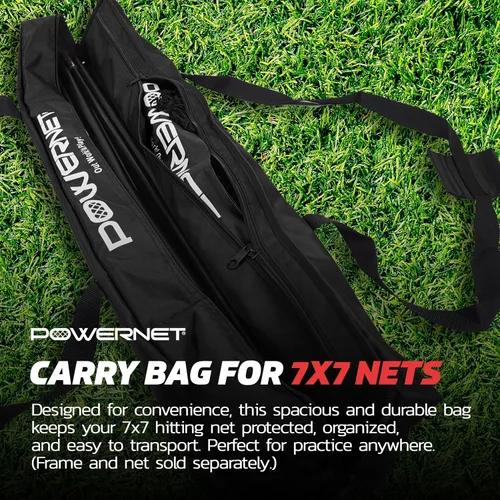 Vista 4 de PowerNet 7x7 FT Baseball & Softball Net Replacement Parts, Replace 7x7 FT Frame, Net Only or Carry Bag, Metal Frame and Fiberglass Poles, Durable