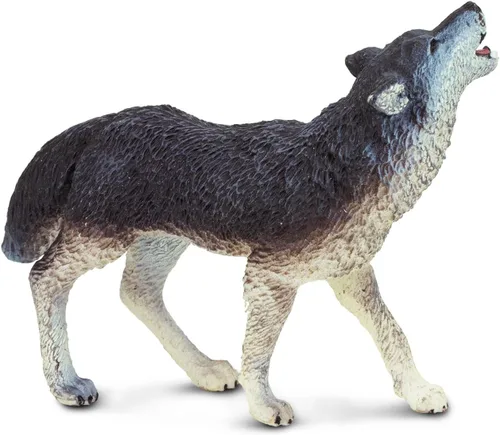 Vista 4 de Safari Ltd. Figura de lobo gris, figura detallada de plástico de 3.75 pulgadas, divertido juguete educativo para niños, niñas y niños a partir de 1