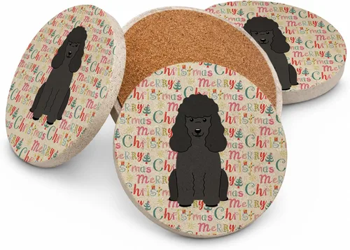 Vista 76 de Abyssinian Sand Terrier Merry Christmas - Posavasos grandes de piedra arenisca (4 unidades)