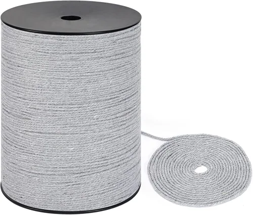 Vista 9 de Cuerda de macramé de 0.118 in x 328 yardas Cuerda de macramé 100% algodón natural 3 hebras de algodón trenzado para colgar plantas hecho a mano