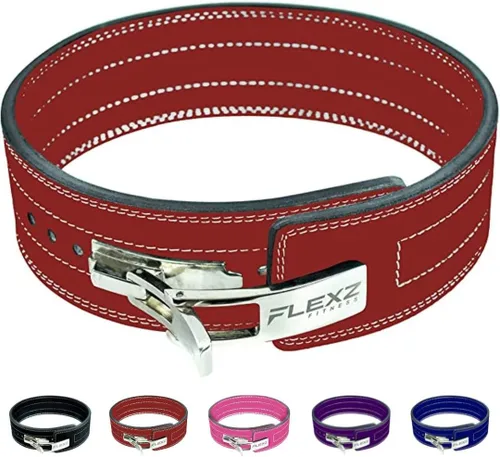 Vista 6 de Flexz Fitness Lever Weight Lifting Belt Leather - 10MM 13MM Powerlifting Gym Belts for Men & Women - Lower Back Support for Weightlifting Deadlifts