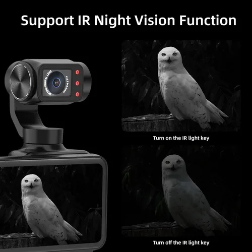 Vista 8 de ORDRO M5 Gimbal Camera for Vlogging 3-Axis Stabilizer Face Tracking 3.5'' Flip Touchscreen, IR Night Vision, 120° wide view,180° Rotatable Lens
