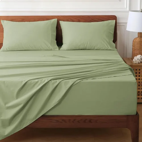 Vista 18 de Juego de sábanas HYPREST de bolsillo extra profundo tamaño Queen, se adapta a colchones de 18"-24" de profundidad - Juego de sábanas Queen 100% Rosa