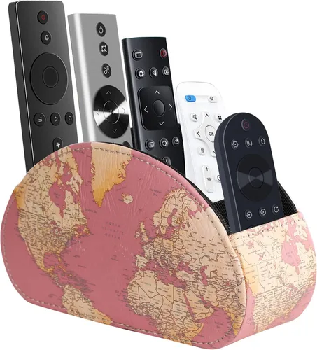 Vista 9 de Organizador de mesa de piel sintética con 5 compartimentos para cosméticos, suministros de oficina, regalos para hombres, novio, marido, garza retro
