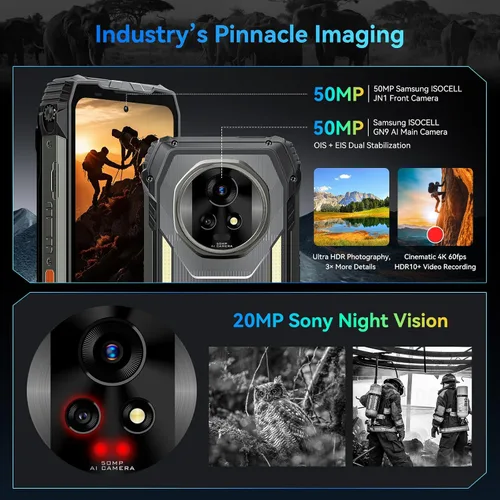 Vista 4 de Blackview XPLORE 2 Gemini AI 5G - Teléfono resistente con proyector, Dimensity 8300 Android 15 6.73" 3.2K AMOLED 20000mAh/120W 36GB+256GB T-Mobile