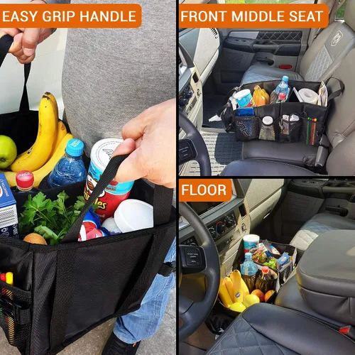 Vista 6 de FoxBox Organizador de asiento de coche y maletero, almacenamiento de asiento delantero o trasero de SUV, piso del pasajero, organización debajo