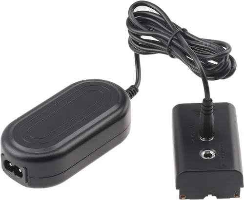 Vista 2 de FocusFoto Cable adaptador de fuente de alimentación de CA + batería ficticia NP-F, acoplador de CC para Sony NP-F550 NP-F570 NP-F970 para alimentar